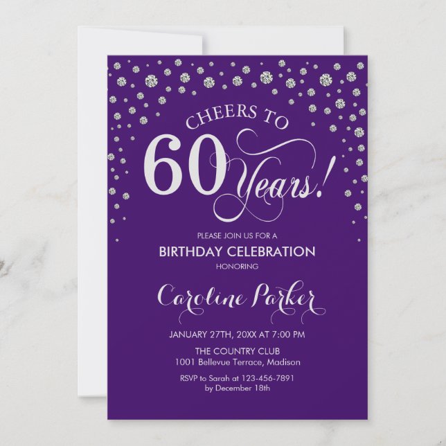 Invitation à la fête du 60e anniversaire - Silver  (Devant)