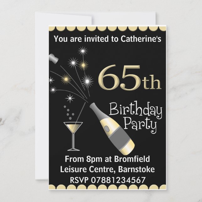 Invitation à la fête du 65e anniversaire (Devant)