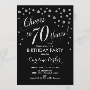Invitation à la fête du 70e anniversaire - Noir d'