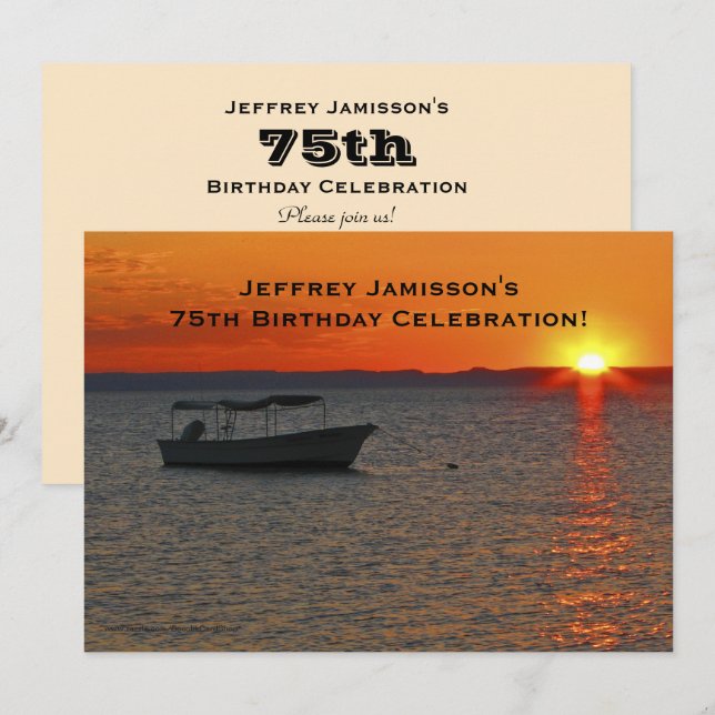 Invitation à la fête du 75e anniversaire, bateau d (Devant / Derrière)