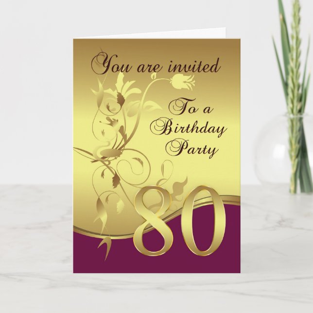 Invitation à la fête du 80e anniversaire (Devant)