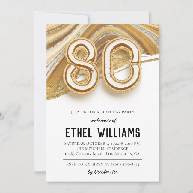 Invitation à la fête du 80e anniversaire (Devant)