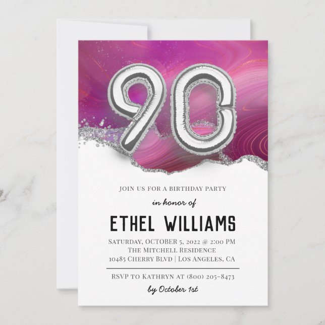 Invitation à la fête du 90e anniversaire (Devant)