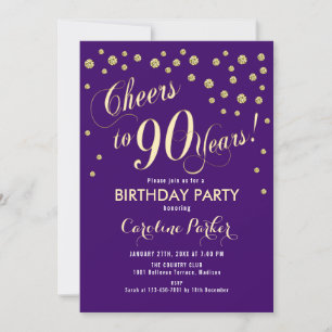 Invitation à la fête du 90e anniversaire - Gold Pu