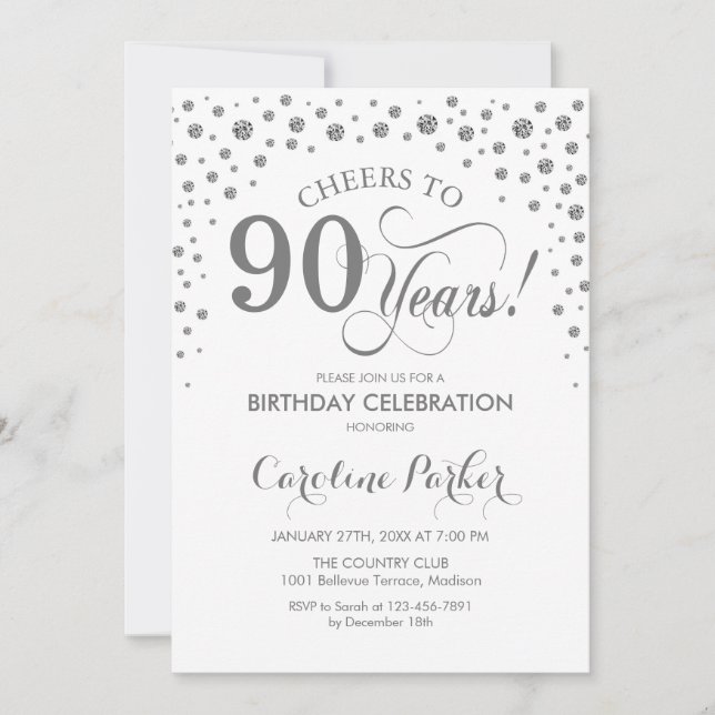 Invitation à la fête du 90e anniversaire - Silver  (Devant)