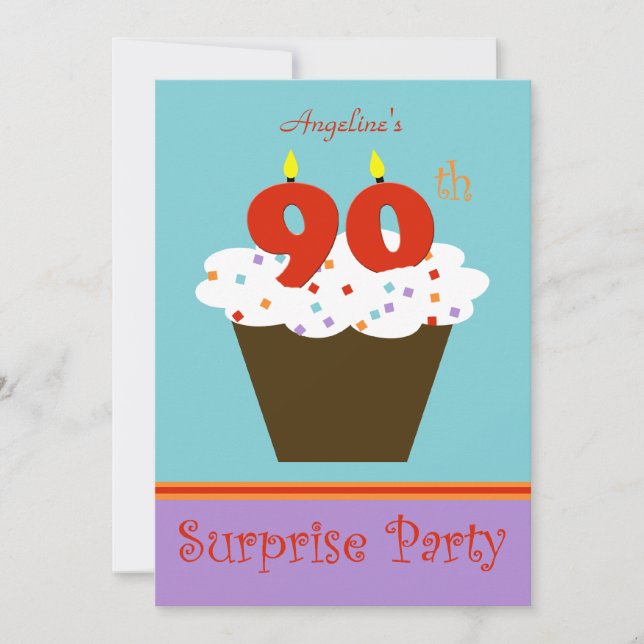 Invitation à la fête du 90e anniversaire Surprise (Devant)