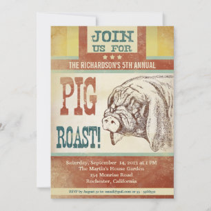 invitation à la fête du barbecue de porc rôti