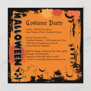 Invitation à la fête du costume d'Halloween
