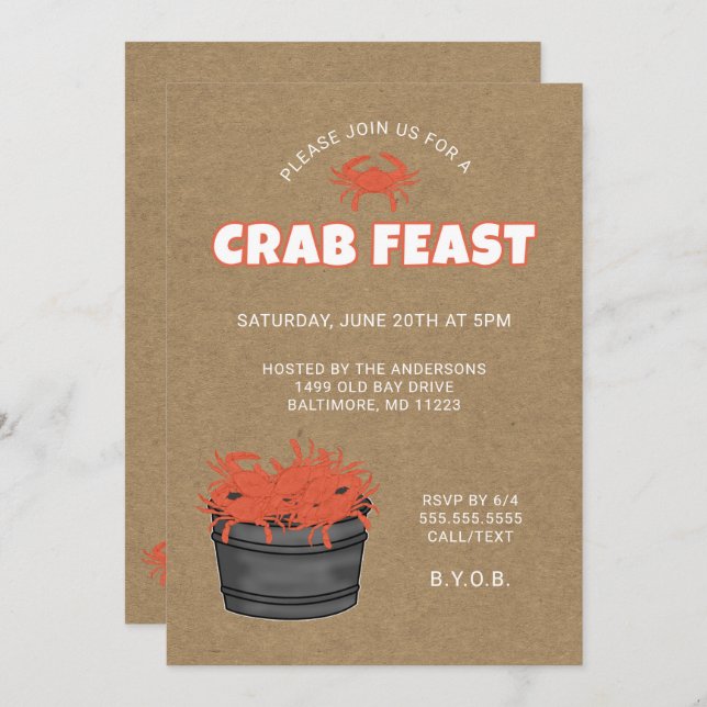 Invitation à la fête du crabe (Devant / Derrière)