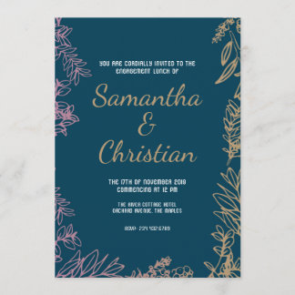 Invitation à la fête du déjeuner Fiançailles color