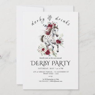 Invitation à la fête du Derby – Tête de cheval flo