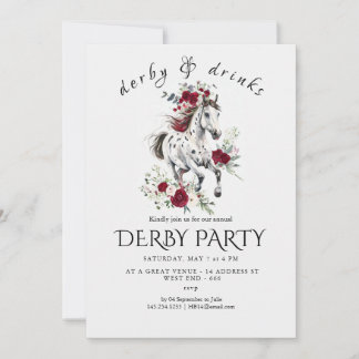 Invitation à la fête du Derby – Tête de cheval flo
