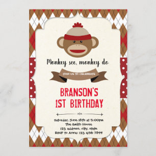 Invitation à la fête du garçon de singe