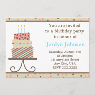 Invitation à la fête du gâteau d'anniversaire pers