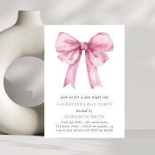 Invitation à la fête du jour de Bow rose Galentine