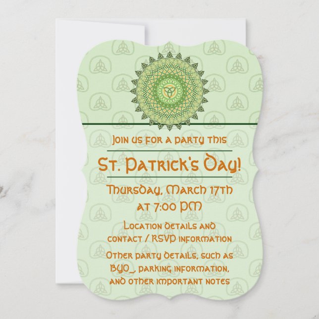 Invitation à la fête du jour de St. Patty (Devant)
