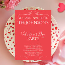 Invitation à la fête du jour des Valentines roses 