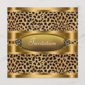 Invitation à la fête du léopard d'or noir