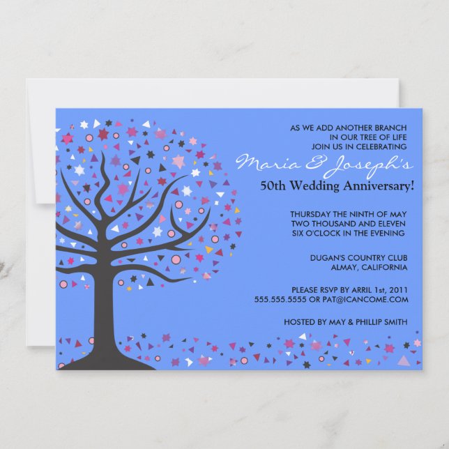 Invitation à la fête du Mariage de l'arbre de vie (Devant)