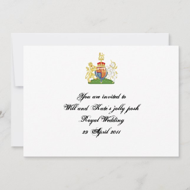 Invitation à la fête du mariage royal (Devant)