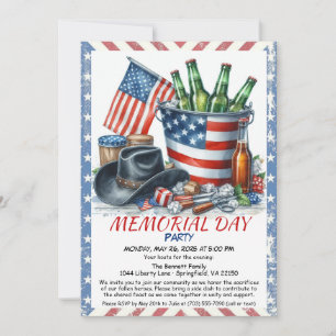 Invitation à la fête du Memorial Day – Drapeau amé