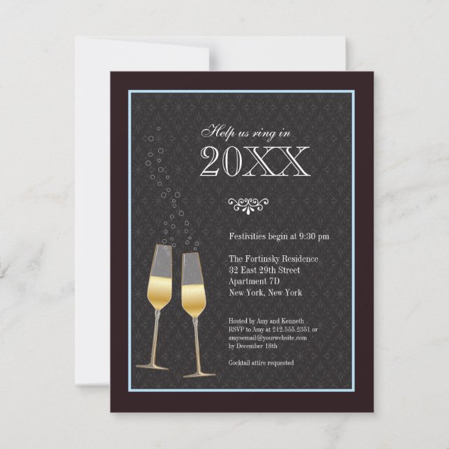 Invitation à la fête du Nouvel An autour du Toast  (Devant)