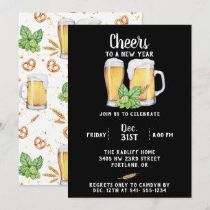 Invitation à la fête du Nouvel An dans le style de