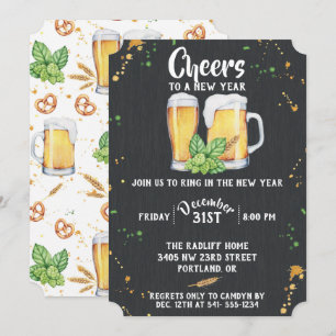 Invitation à la fête du Nouvel An dans le style de