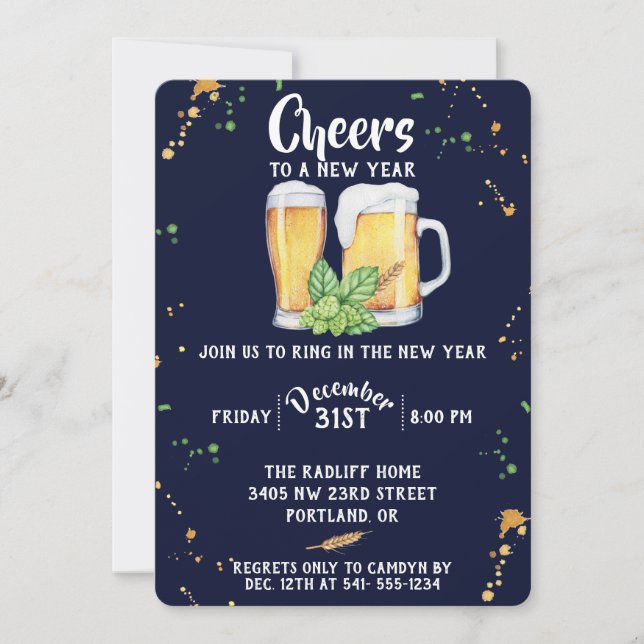 Invitation à la fête du Nouvel An dans le style de (Devant)