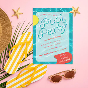 Invitation à la fête du pool adulte