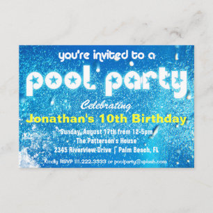 Invitation à la fête du pool Cool