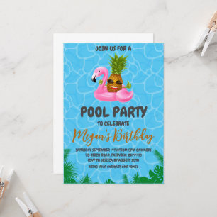 invitation à la fête du pool d'ananas