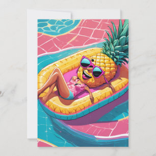invitation à la fête du pool d'ananas