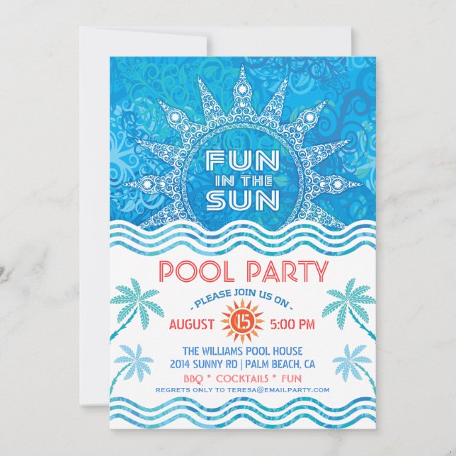 Invitation à la fête du soleil d'été (Devant)