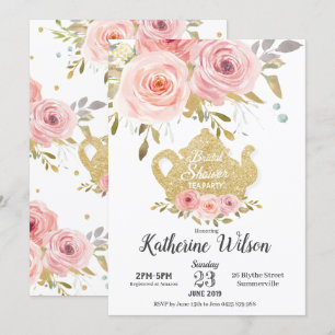 Invitation à la fête du thé à la Fête des mariées 
