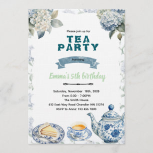 Invitation à la fête du thé aux Hortensias Bleus
