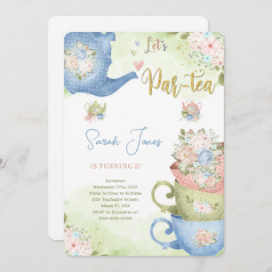 Invitation à la fête du thé d'anniversaire