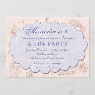 Invitation à la fête du thé d'anniversaire de la T
