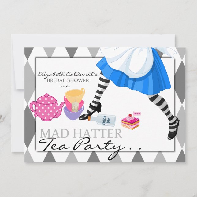 Invitation à la Fête du Thé de la Fête de l'mariée (Devant)