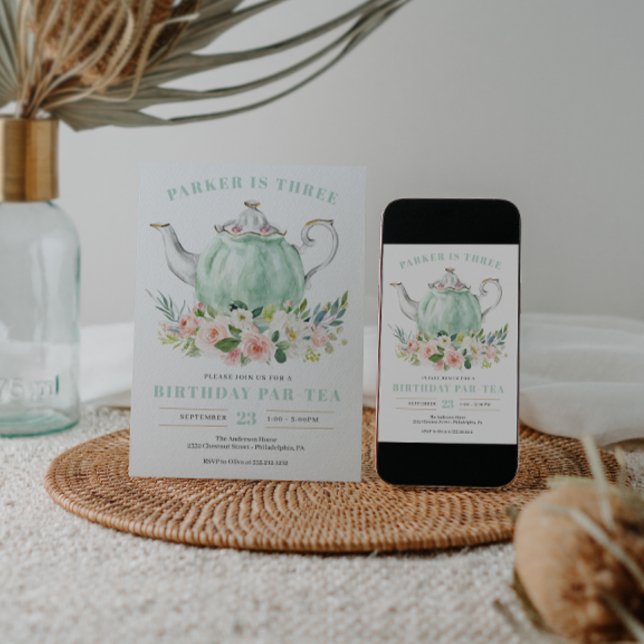 Invitation à la fête du Thé Par Anniversaire (Créateur téléchargé)