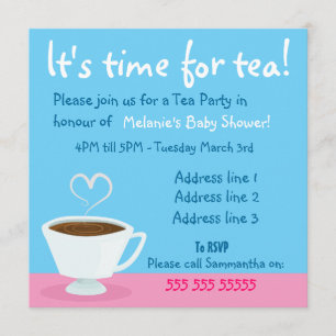 Invitation à la fête du thé "Time for Tea"