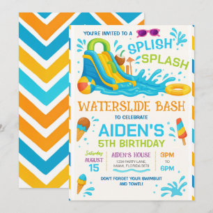 Invitation à la fête du toboggan aquatique, tobogg