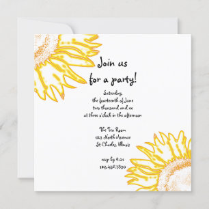 Invitation à la fête du tournesol du néon jaune