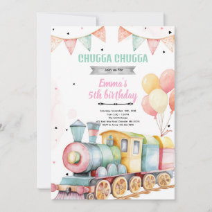 Invitation à la fête du train pour fille