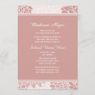 Invitation à la fête du tronc floral blanc rose