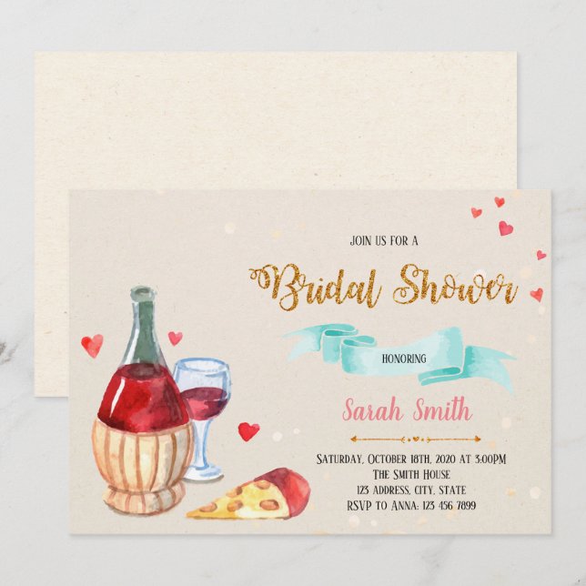 Invitation à la fête du vin et du fromage (Devant / Derrière)