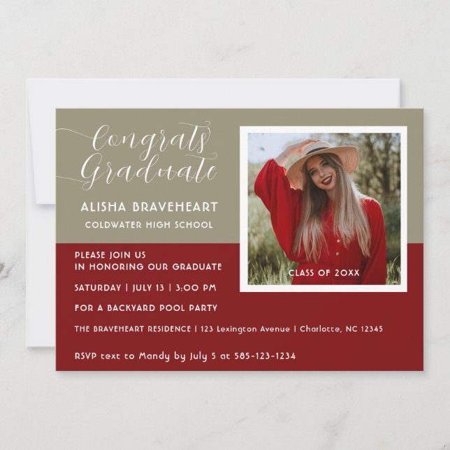 Invitation à la fête en piscine pour la photo de r (Devant)