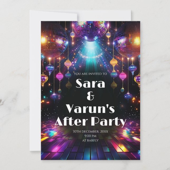 Invitation à la fête et au mariage de jeunes Indie (Devant)