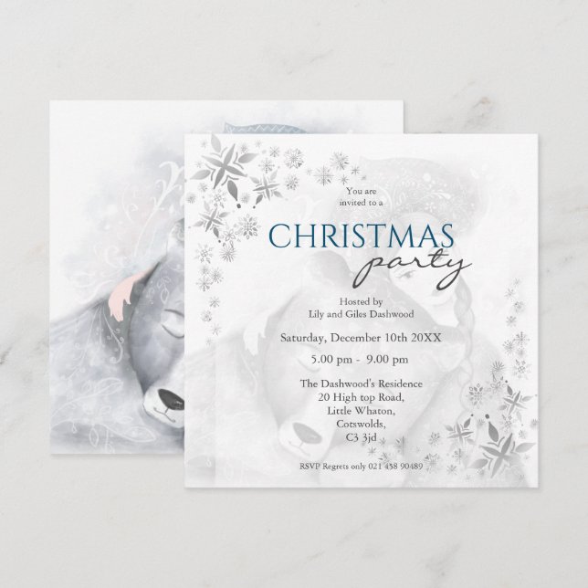 Invitation à la Fête Festive de l'ours et de la fi (Devant / Derrière)