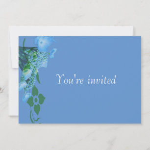 invitation à la fête fleurs d'hydrangée bleue